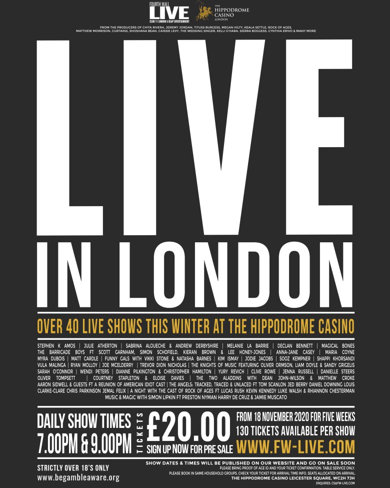 Fourth Wall Live & Hippodrome Casino London presents Live in&nbsp;London